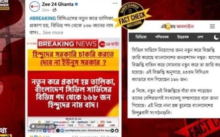 ভারতীয় মিডিয়ার প্রোপাগ্রাণ্ডায় ৪৩তম বিসিএসে বাদ পড়াদের ‘অধিকাংশই হিন্দু’ দাবি