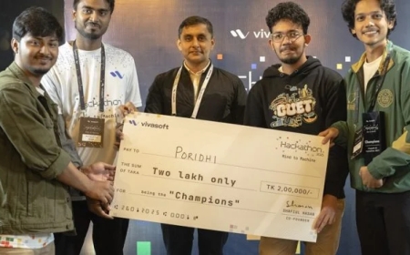 এআই হ্যাকাথনে চ্যাম্পিয়ন টিম ‘পরিধি’