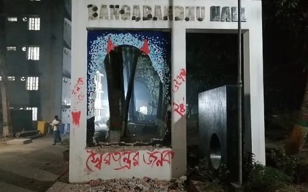 চুয়েটে শেখ মুজিবুর রহমান ও শেখ রাসেলের ম্যুরাল ভাঙচুর