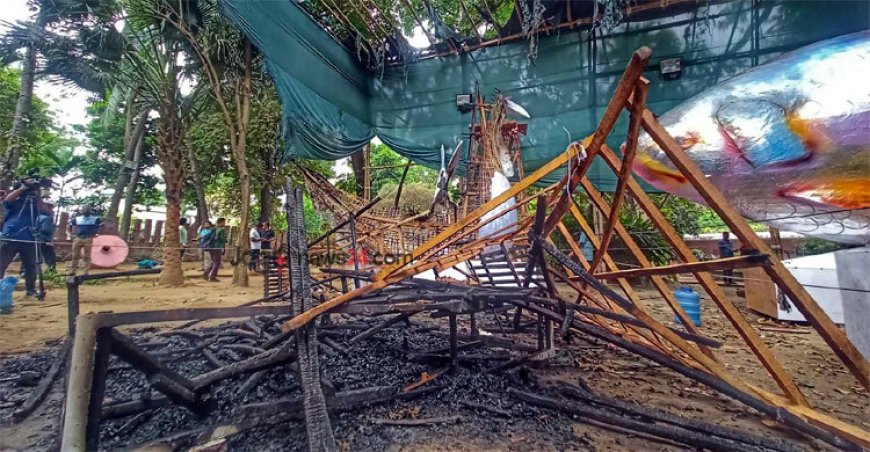 Mysterious Motif Blaze: Arson Suspected in Dhaka University Boishakh Preparations