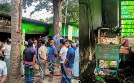 আগুনে পুড়লো রাজবাড়ীর খানগঞ্জ ডিজিটাল সেন্টার