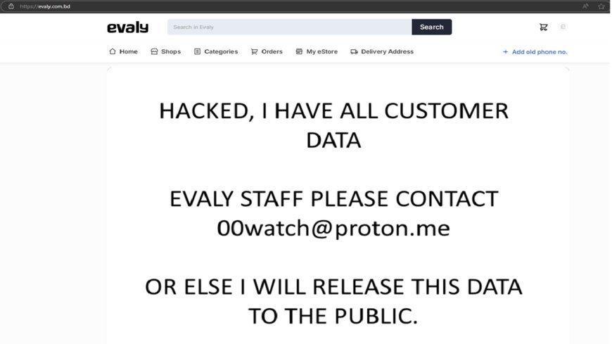 Evaly Website Hacked: Hacker Threatens Data Leak, Demands Contact