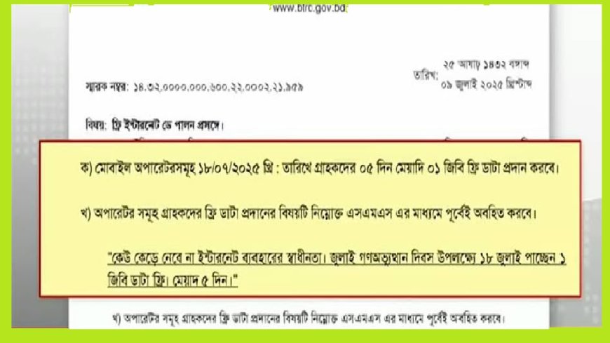 যেভাবে মিলেবে ৫ দিনে ১ জিবি ফ্রি  ইন্টারনেট
