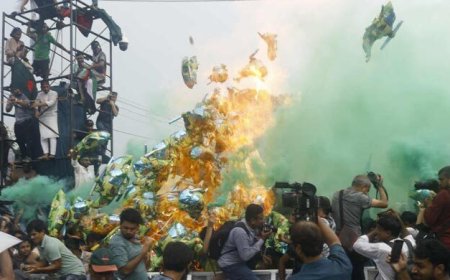 Helicopter Balloons Ignite Chaos at July Uprising Day Event in Dhaka