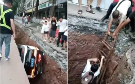 যাত্রীসহ গর্তে পড়লো বাইদুর রোবোটাক্সি