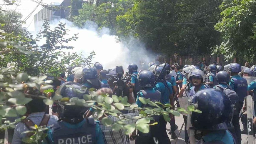 Clash at Shahbagh: Police and Engineering Students Collide During ‘Long March to Dhaka’