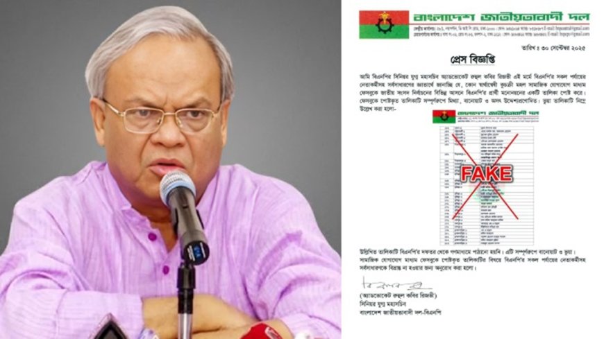 BNP Warns Over Fake Facebook Candidate List