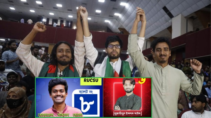 রাকসুর বিজ্ঞান ও প্রযুক্তি সম্পাদক তোফা; সহকারি সায়েম