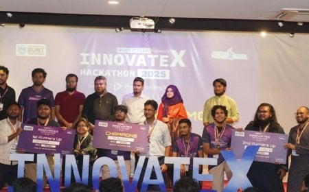 ইনোভেট এক্স হ্যাকাথন ২০২৫ চ্যাম্পিয়ন ডিইউ প্রমিথিউস