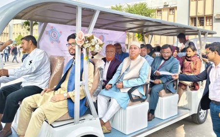 ৫ টাকা ভাড়ায় রাবিতে চালু হলো ই-কার