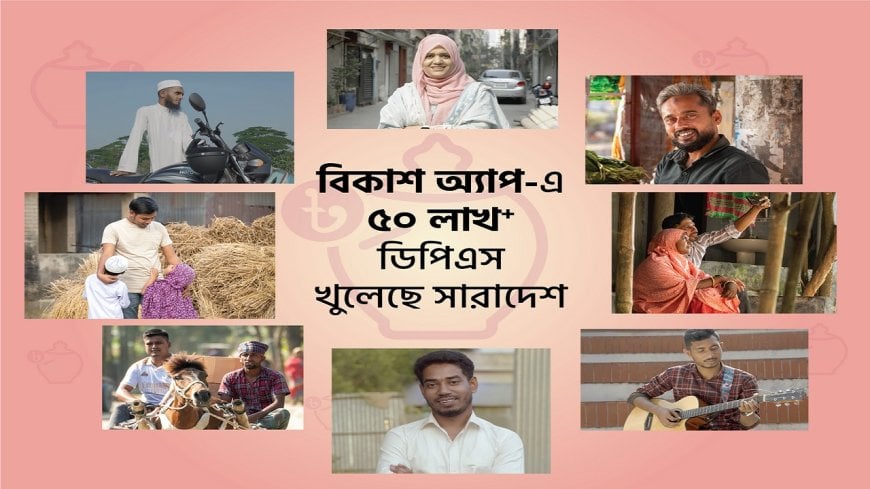 বিকাশ অ্যাপে খোলা৫০ লাখ ডিপিএস’র ৩০ শতাংশ নারী