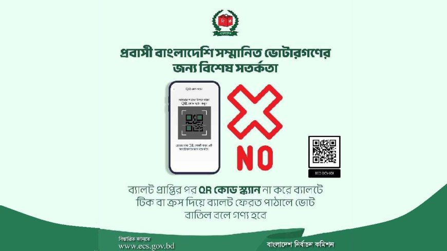 কিউআর কোড স্ক্যান না করলে বাতিল হবে প্রবাসীদের ব্যালট