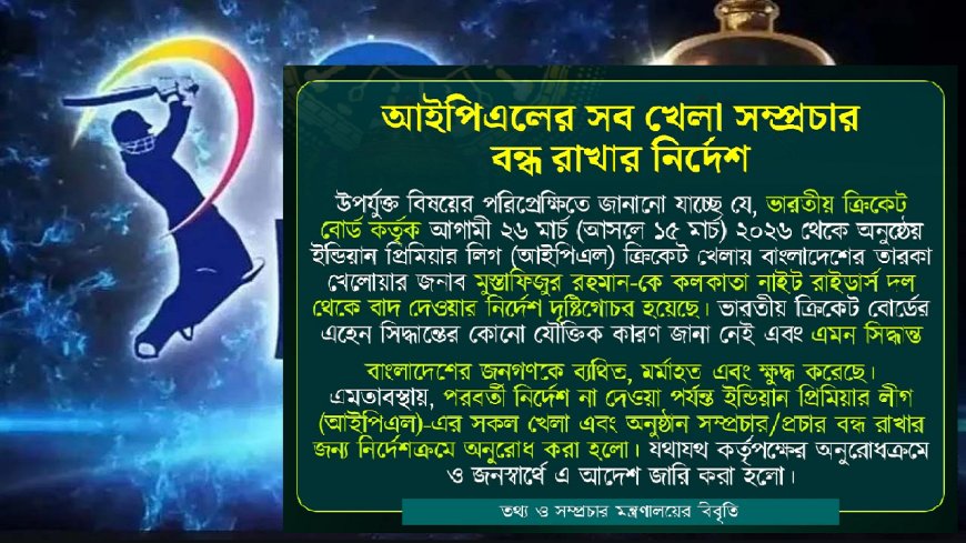 Bangladesh Halts IPL Broadcasts After Mustafizur Omission