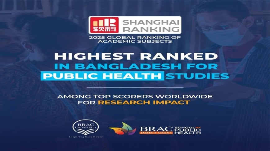 BRAC University Leads Bangladesh in Public Health Studies in Shanghai Rankings