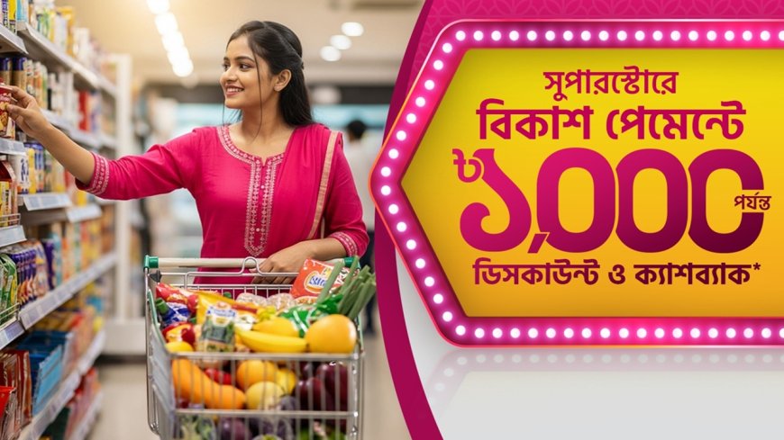 রমজানে বিকাশ পেমেন্টে সুপারস্টোরে ১,০০০ টাকা পর্যন্ত ছাড়