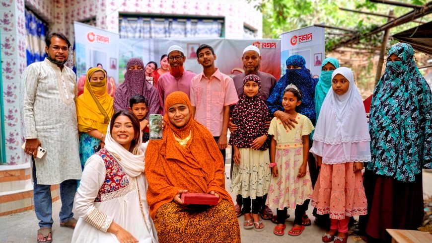 Faridpur Woman Wins Gold Necklace in Nagad Remittance Campaign