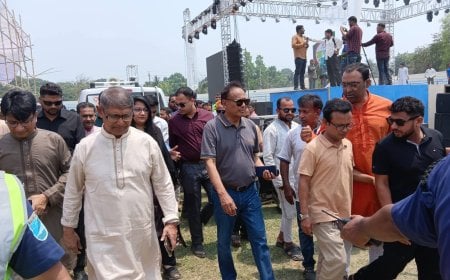 টাঙ্গাইলে কৃষক কার্ড বিতরণ অনুষ্ঠানের প্রস্তুতি পরিদর্শন টেলিকম মন্ত্রীর