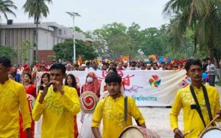 কুয়েটে বর্ণাঢ্য বৈশাখী শোভাযাত্রা, উৎসবে মুখর ক্যাম্পাস