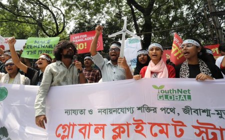 জলবায়ু ধর্মঘটে তরুণদের দাবি, নবায়নযোগ্য জ্বালানিতে দ্রুত রোডম্যাপ ঘোষণা করতে হবে